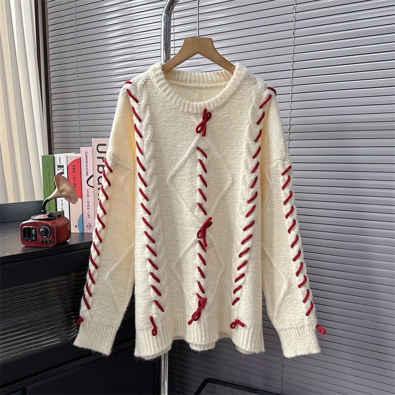 WezelBezel Bow Detail Knit Pullover