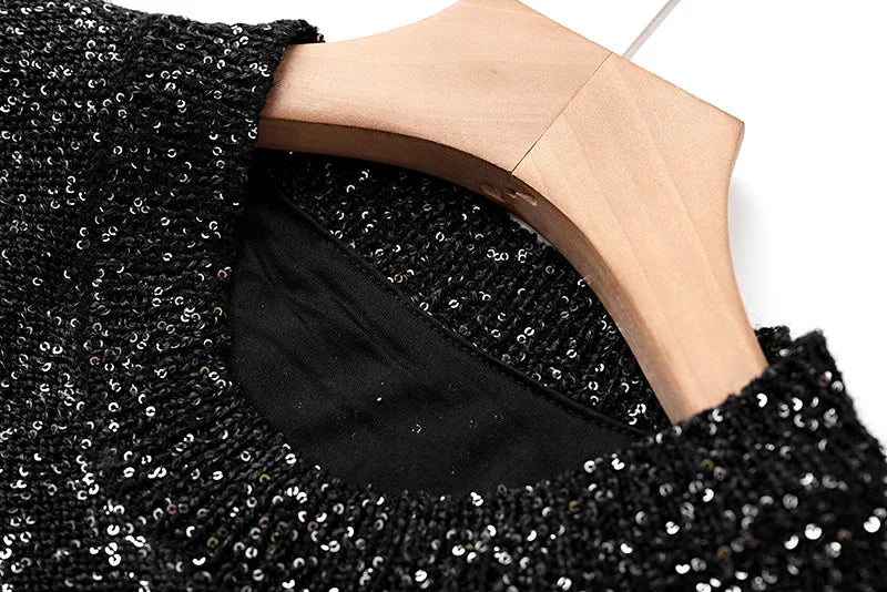 WezelBezel Sequin Cinched Waist Dress