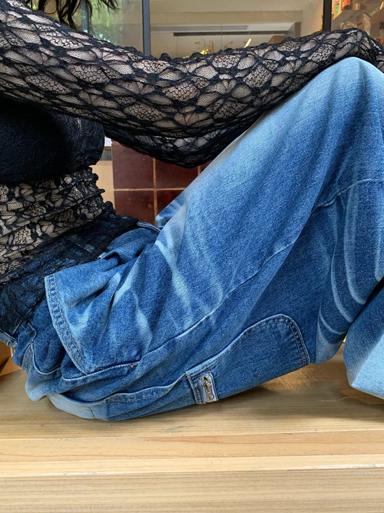 WezelBezel Loose Pleated Jeans for Women