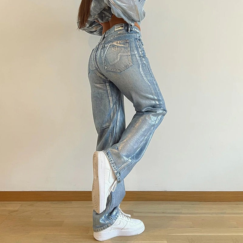 WezelBezel Spray-Painted Straight-Leg Jeans – Edgy Fashion for the Season