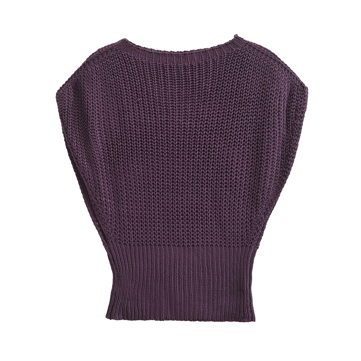 WezelBezel Solid Color Short-Sleeve Knit Top