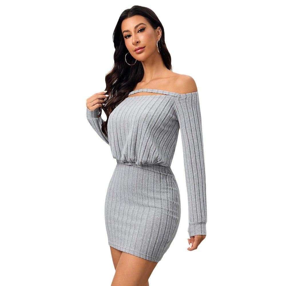 WezelBezel Off-Shoulder Slim Mini Dress