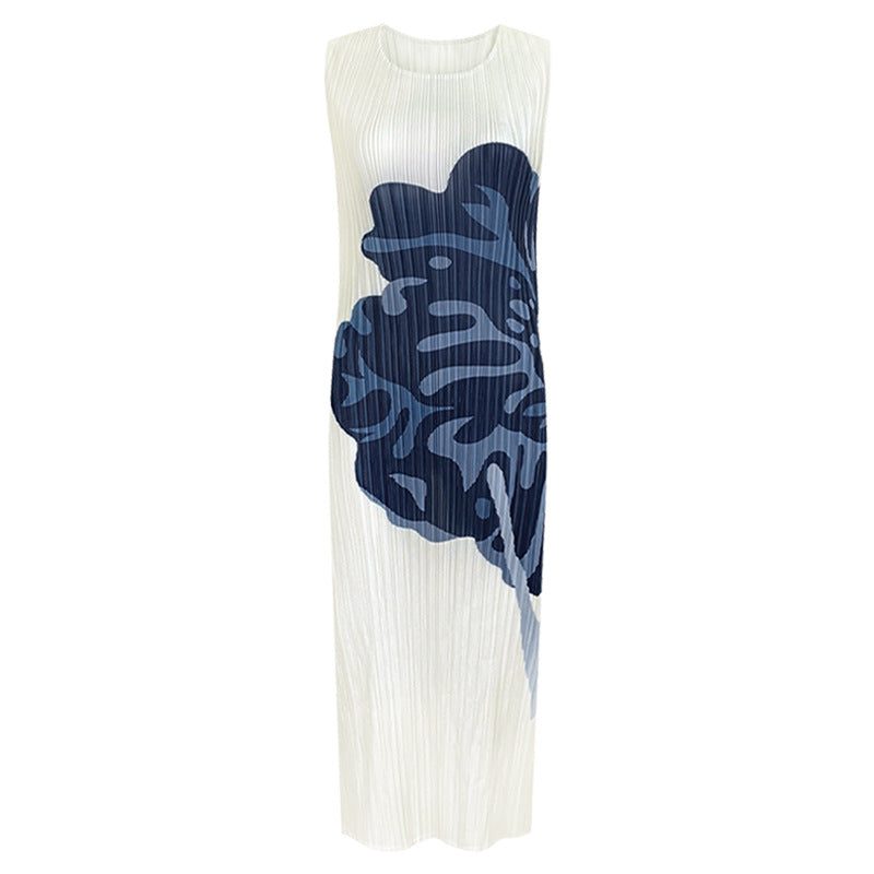 WezelBezel Sleeveless A-line Dress - Pleated Style