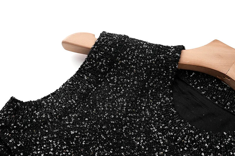WezelBezel Sequin Cinched Waist Dress