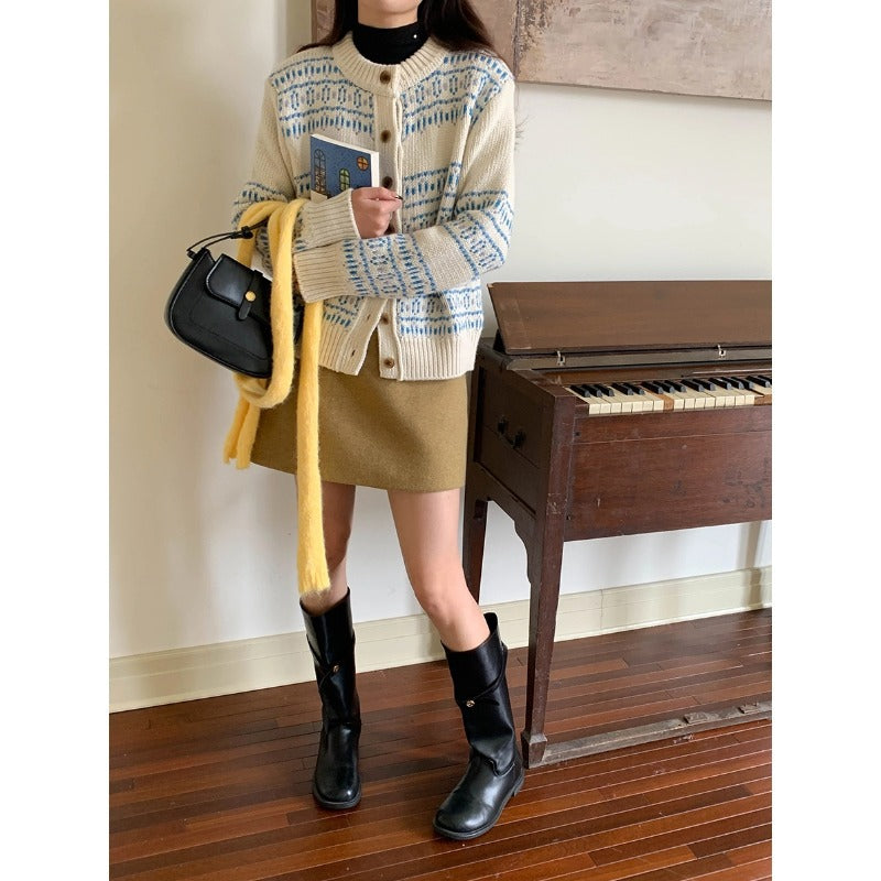 WezelBezel Vintage Knit Long Cardigan