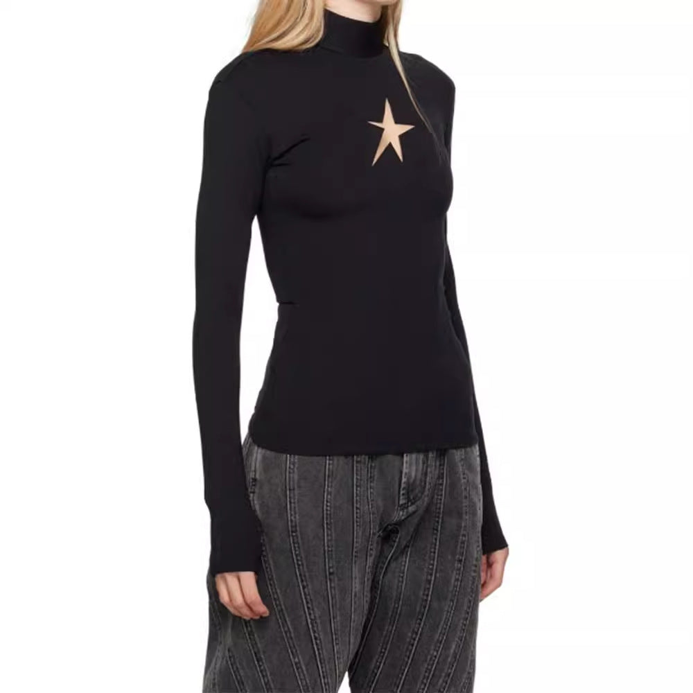 WezelBezel Slim Fit Pentagram Top – Unique & Edgy