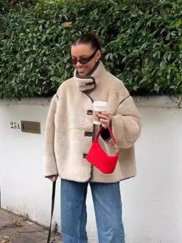 WezelBezel Loose Jacket - Inlaid Fleece Style