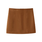 WezelBezel Suede Jacket and Skirt Set – Casual Elegance Redefined