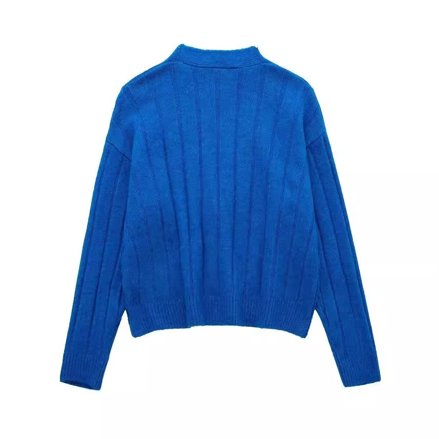 WezelBezel Blue Cardigan - Versatile Knit Style