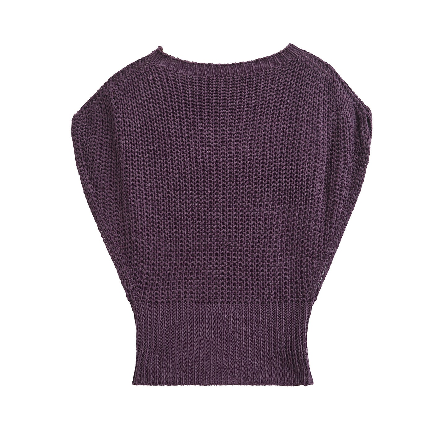 WezelBezel Solid Color Short-Sleeve Knit Top