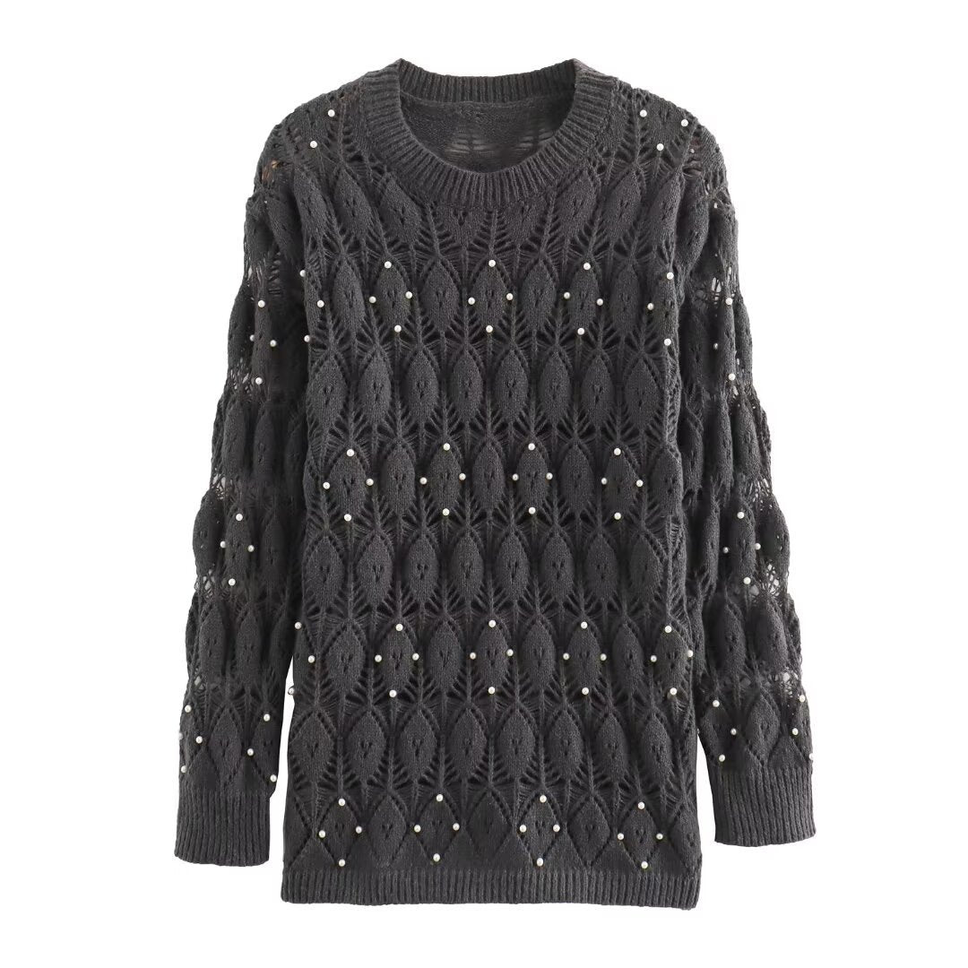 WezelBezel Nail Bead Shirt – Street-Style Long-Sleeve Design