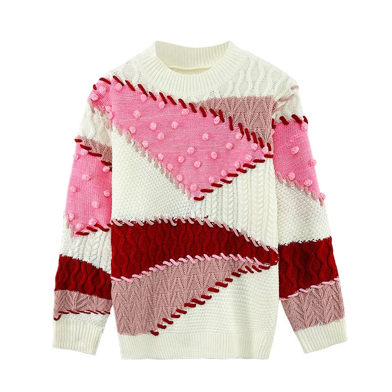 WezelBezel Pink Knit Pullover - Long Sleeve
