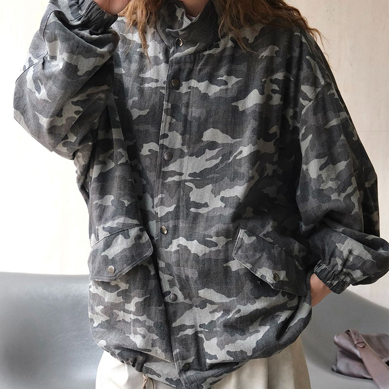 WezelBezel Camouflage Stand Collar Jacket – Streetwear Essential