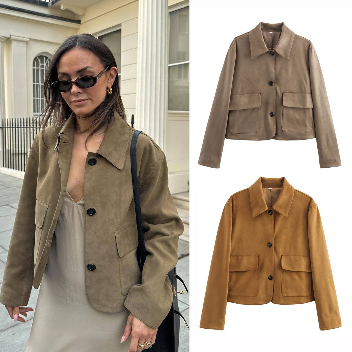 WezelBezel Two-Tone Suede Jacket