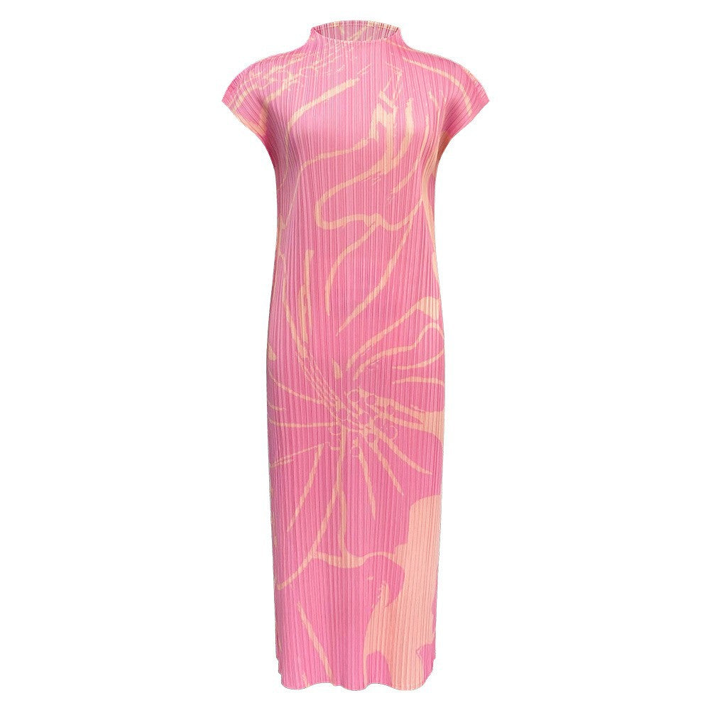 WezelBezel Pleated Dress - Printed Style