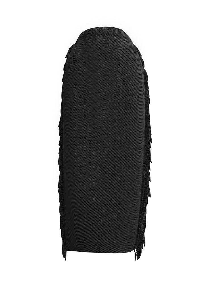 WezelBezel Hip Hugging Skirt - Simple Pleated Style