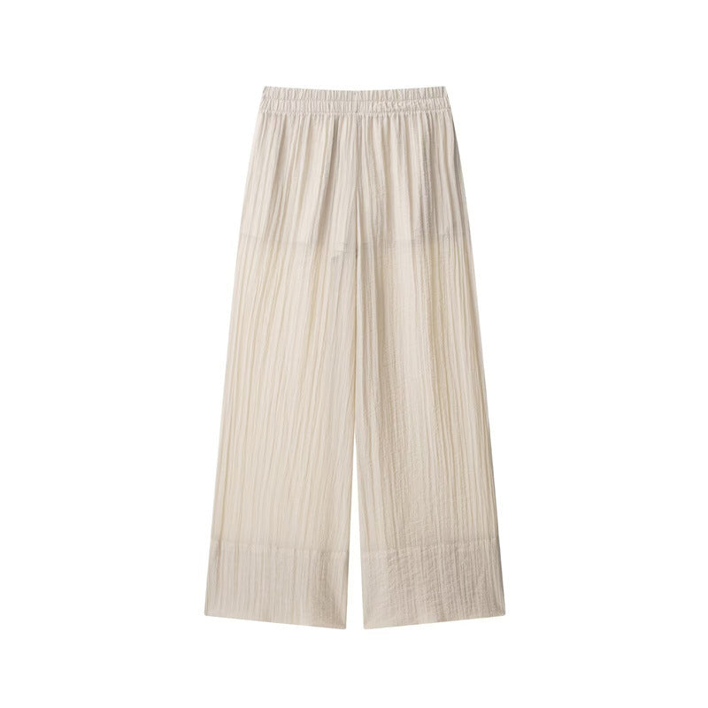 WezelBezel Sheer Blouse + Wide-Leg Pants