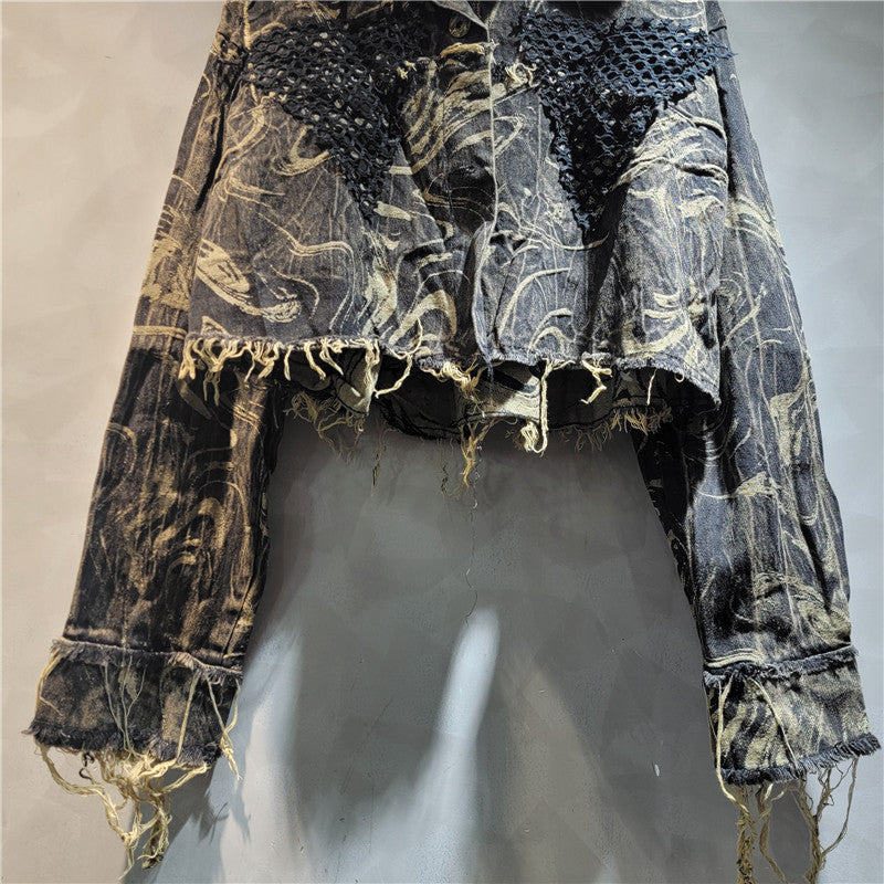 WezelBezel Tweed Trim Denim Jacket – Elegant & Modern