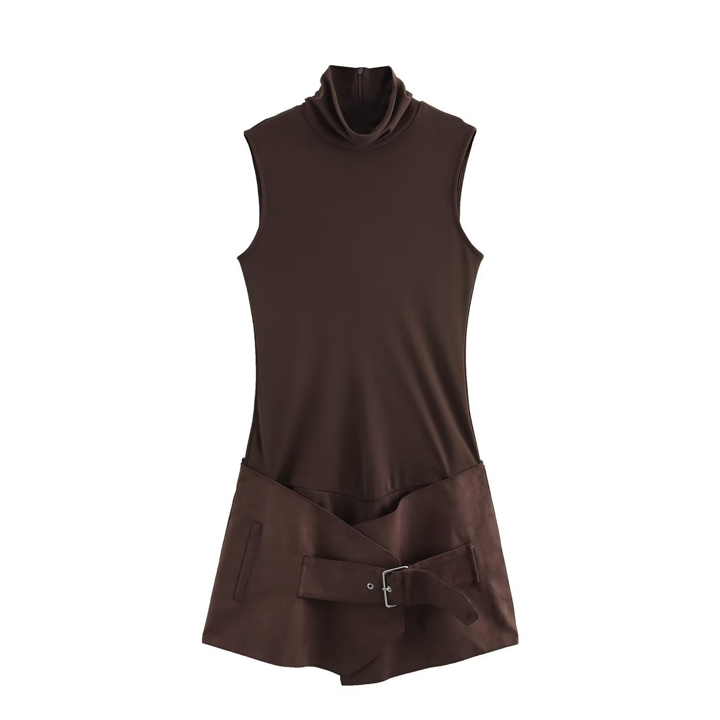 WezelBezel Patchwork Suede Jumpsuit