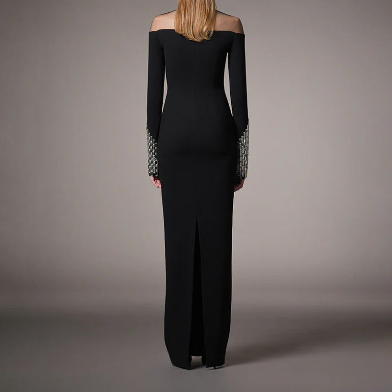 WezelBezel Mesh Dress - Diamond Studded Design