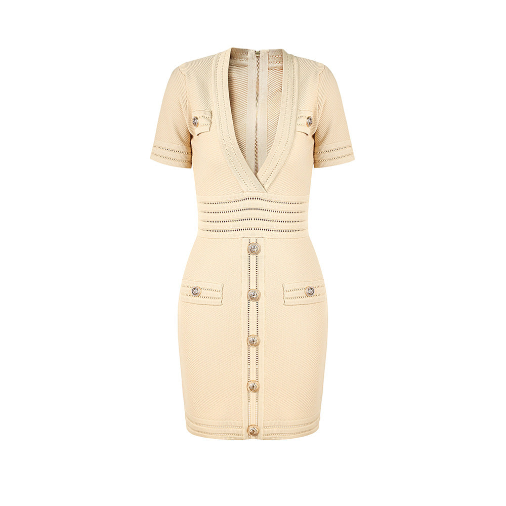 WezelBezel Military Green Dress - Hip Hugging Style