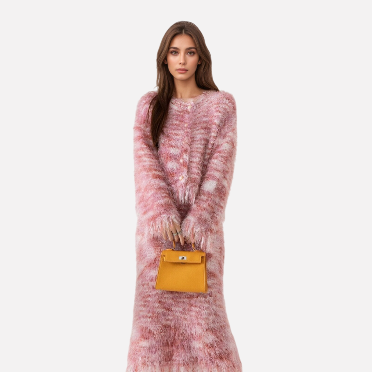 WezelBezel Knitted Cardigan and Skirt Set – Effortlessly Slimming Design