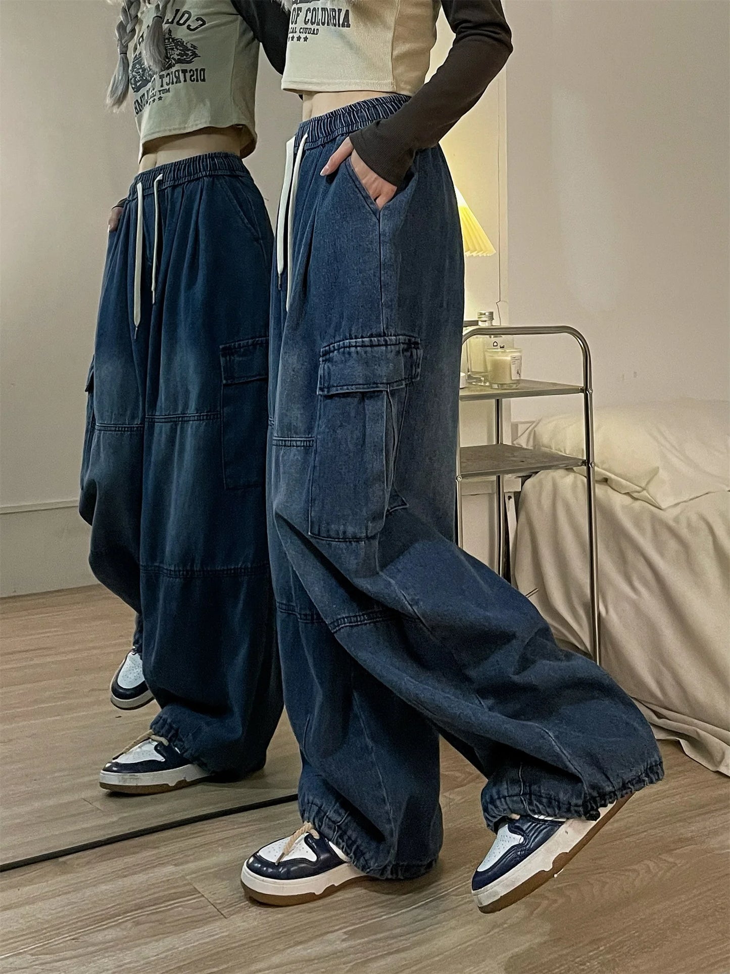 WezelBezel Oversized Retro Cargo Jeans