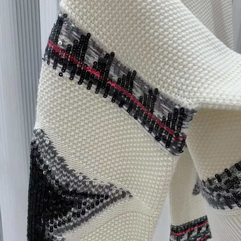 WezelBezel Sequin Cashmere Knit Sweater