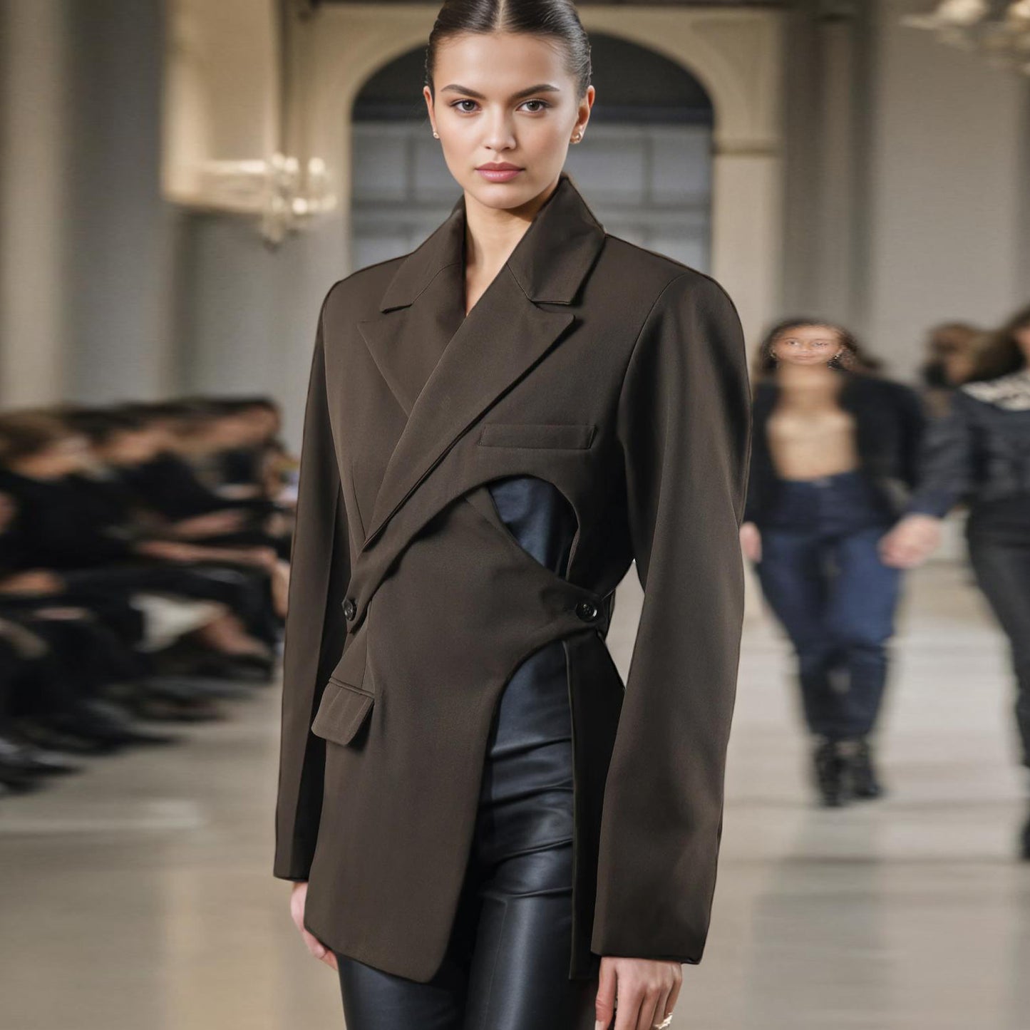 WezelBezel Waist Cinching Suit - Hollow Out Style