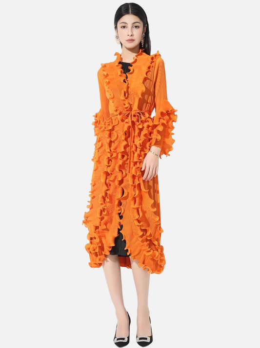 WezelBezel Lace-Up Mid-Length Cardigan