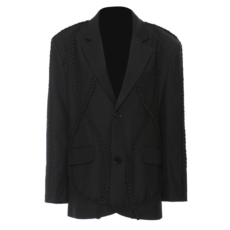 WezelBezel Woven Rope Jacket – Unique Curved Suit Top Design