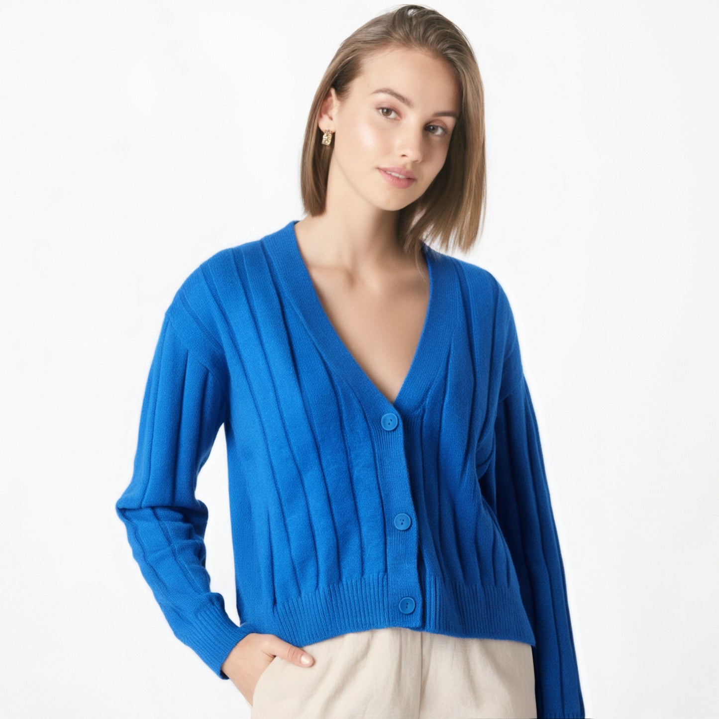 WezelBezel Blue Cardigan - Versatile Knit Style