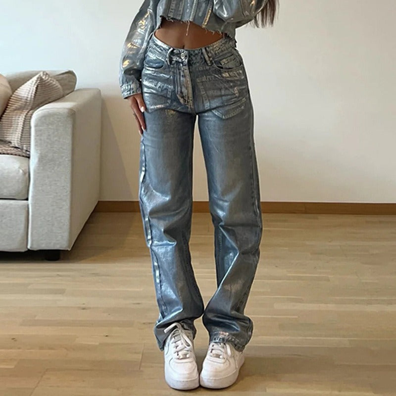WezelBezel Spray-Painted Straight-Leg Jeans – Edgy Fashion for the Season