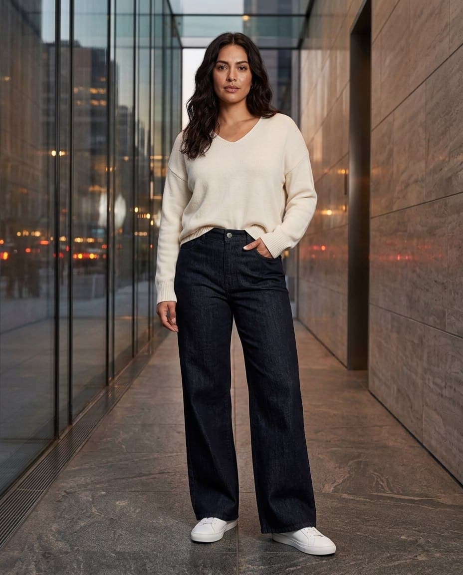 Straight Leg Retro Jeans, shown in WezelBezel studio imagery