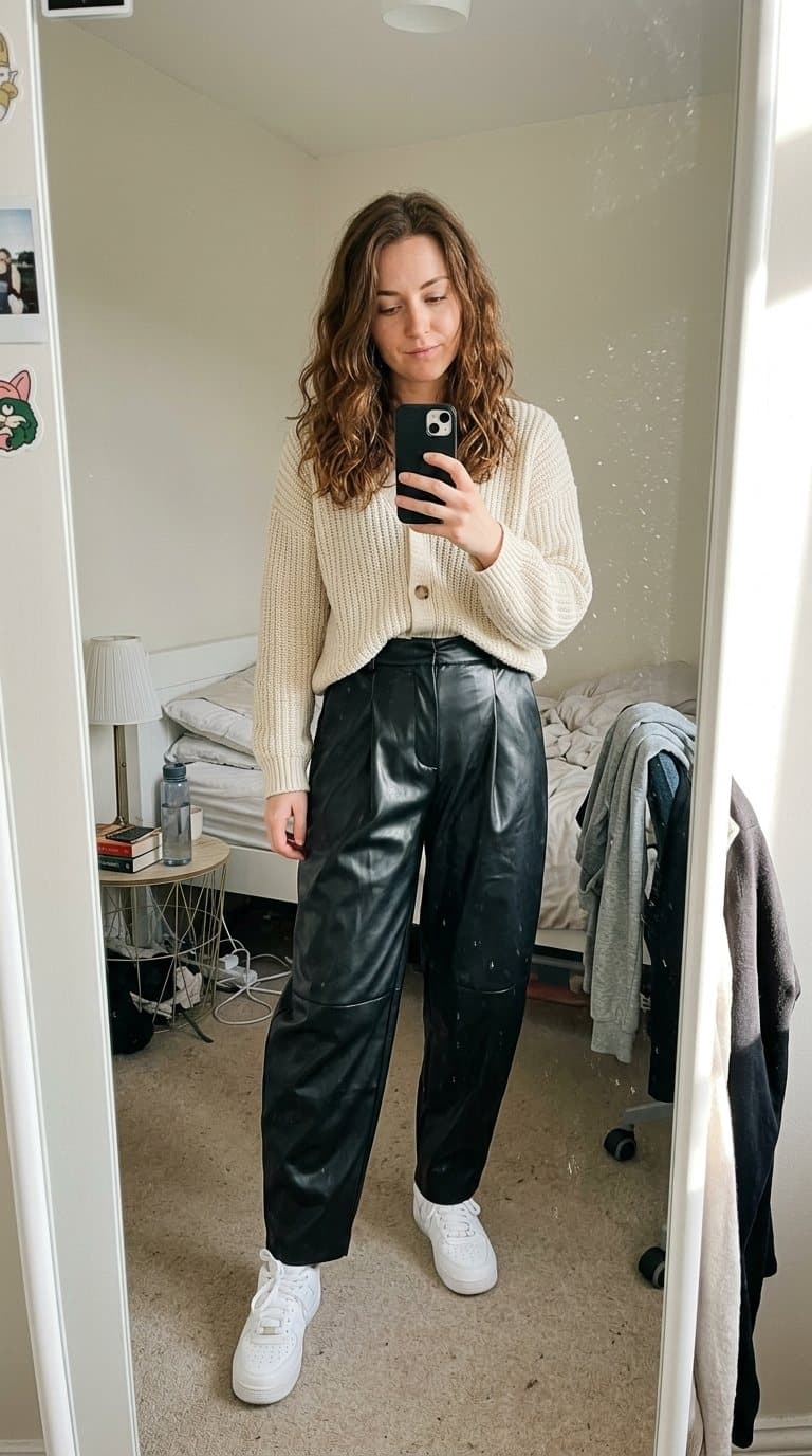 Studio look styling the Balloon Leg Pu Pants