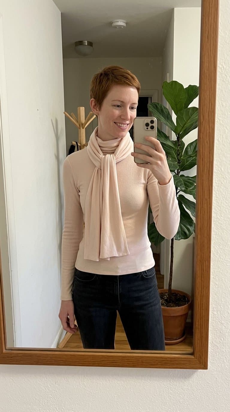 Knit Scarfline Sweater, shown in WezelBezel studio imagery