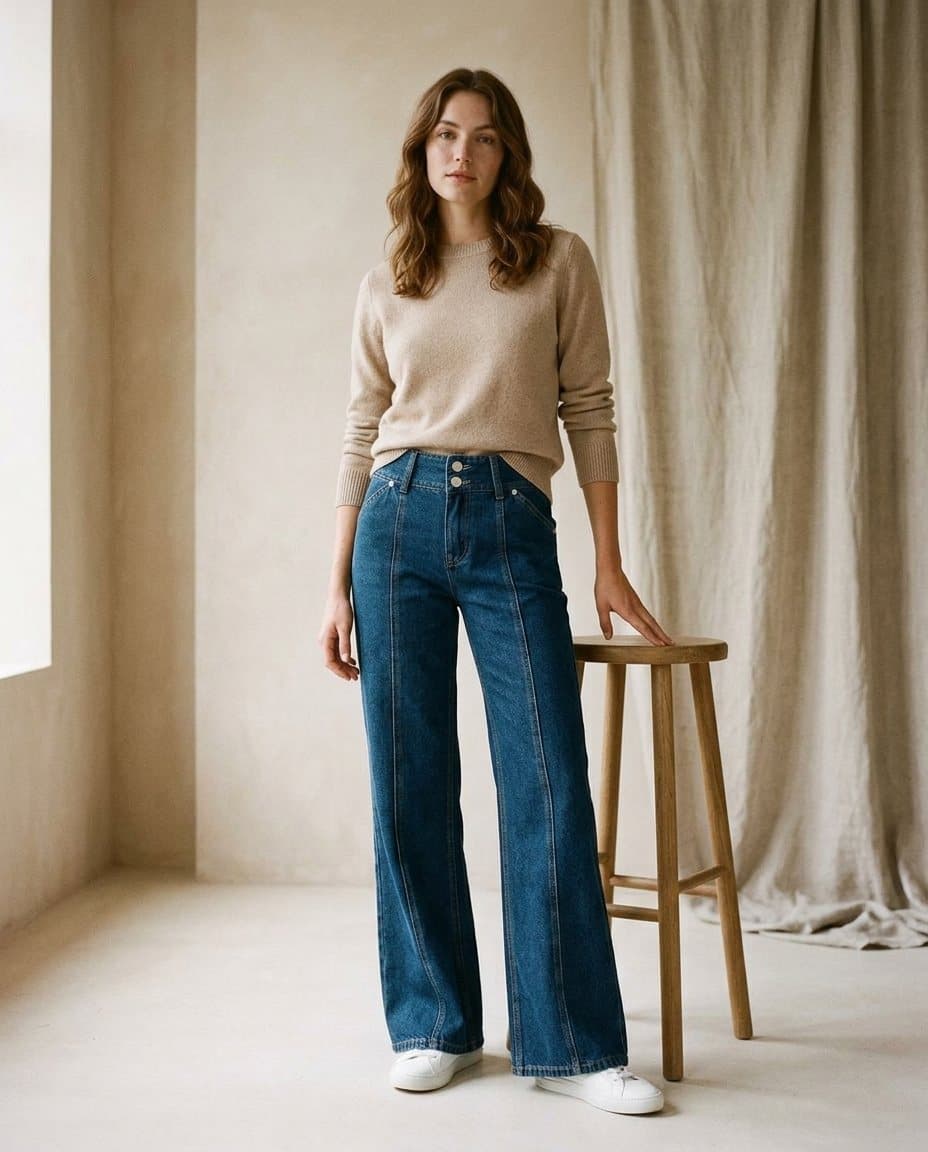 Wide Leg Flared Denim, styled — WezelBezel