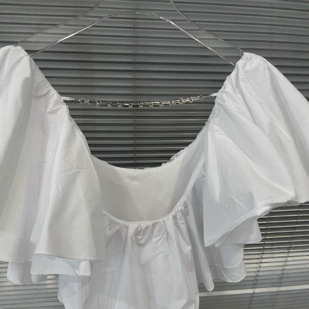 WezelBezel Ruffled Off-Shoulder Blouse