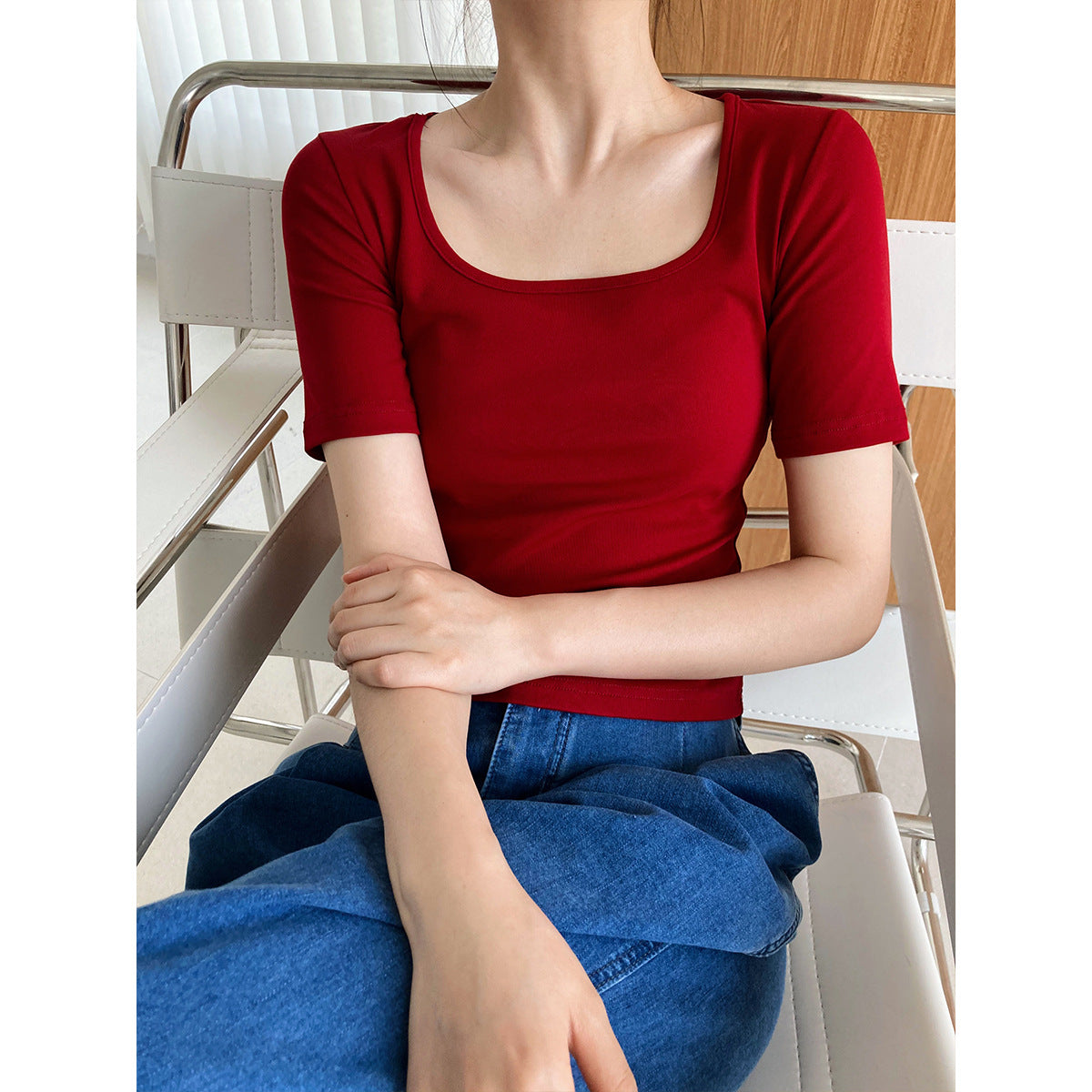 WezelBezel Square Neck Fit Tee