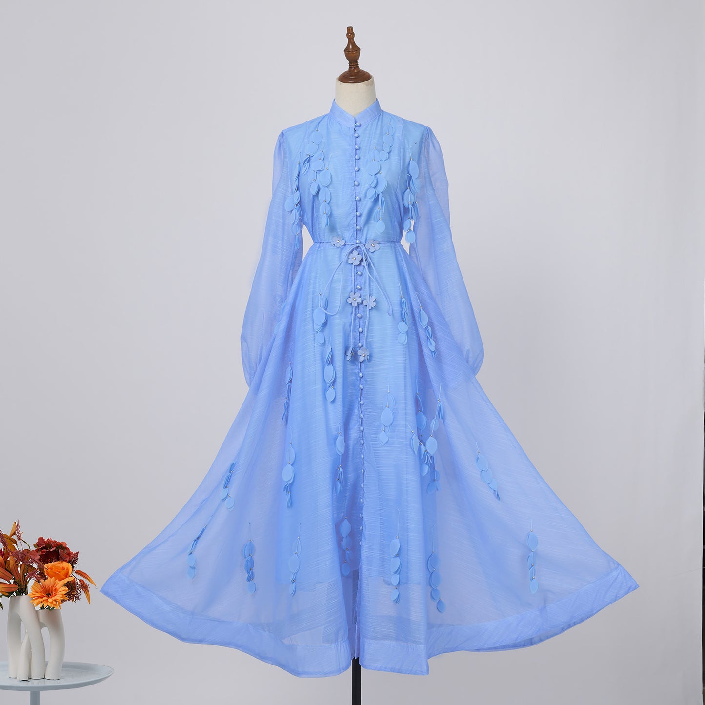 WezelBezel Petal Sleeve Lantern Dress