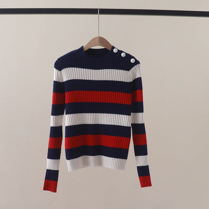 WezelBezel Ribbed Stripe Knit Sweater