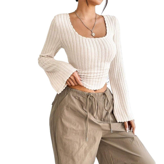 WezelBezel Trumpet Long Sleeved Top - Square Neck