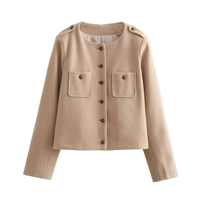 WezelBezel Soft Short Coat - Pocket Decoration