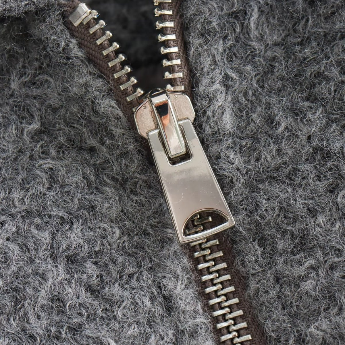 WezelBezel Pearl Leather Wool Coat