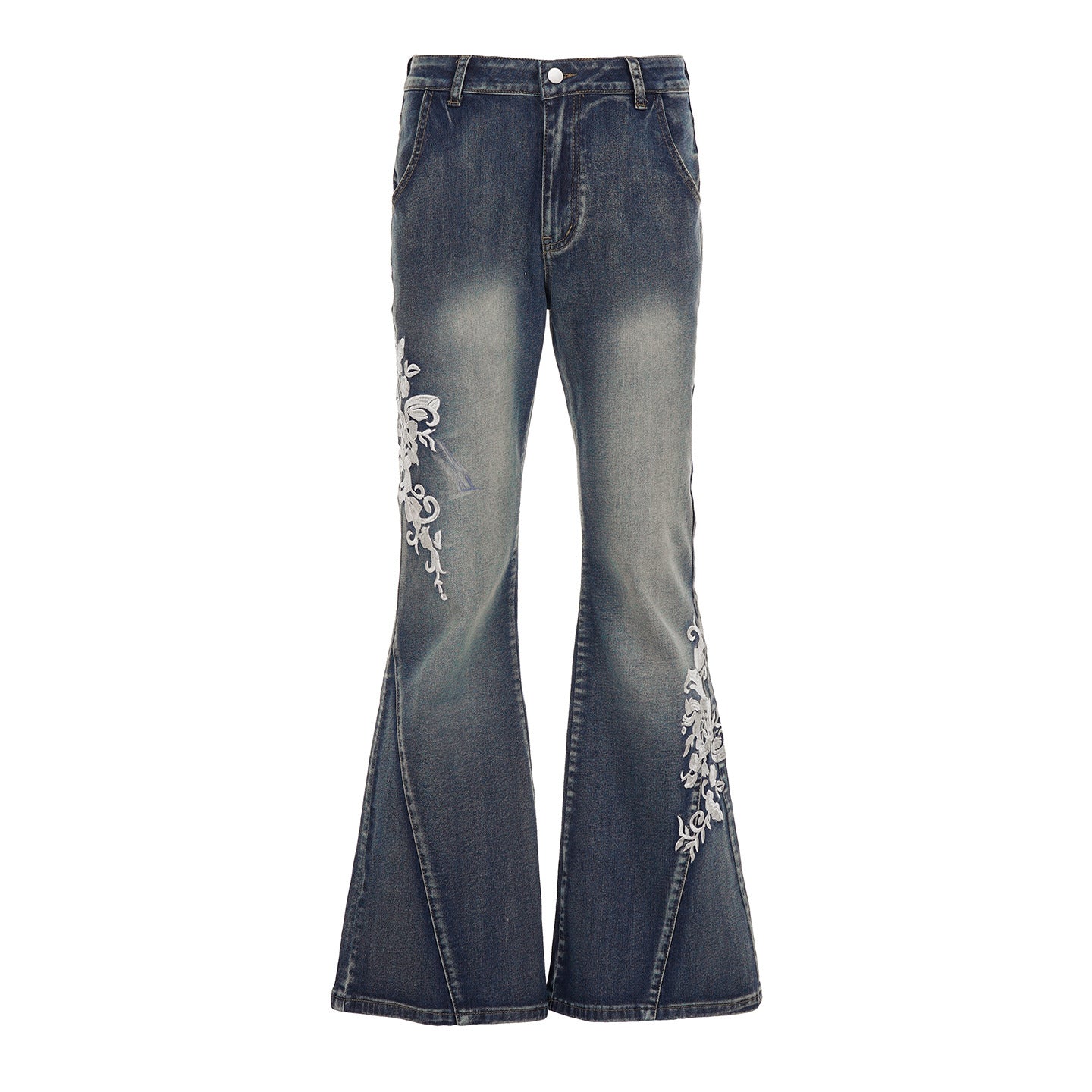 WezelBezel Embroidered High Waist Jeans