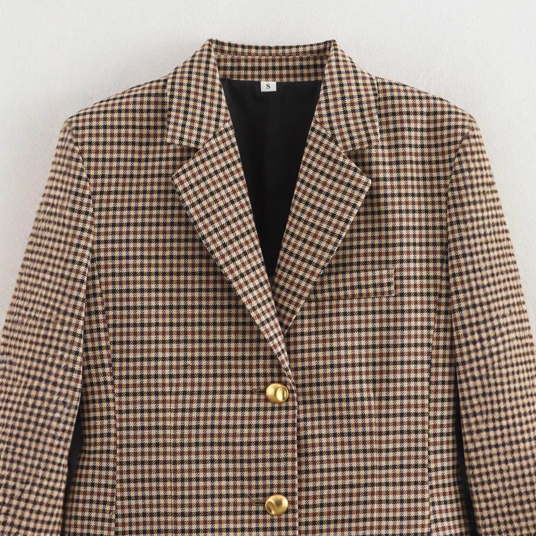 WezelBezel Suit Jacket - Plaid Long Sleeved