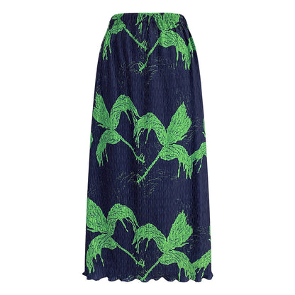 WezelBezel Pleated Printed Skirt