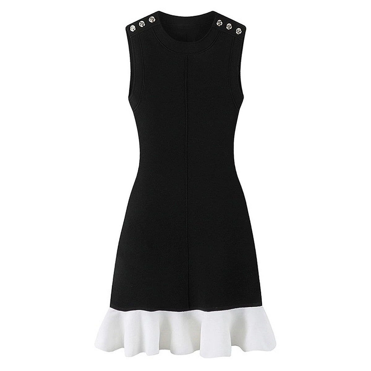 WezelBezel Sleeveless Ruffle Knit Dress