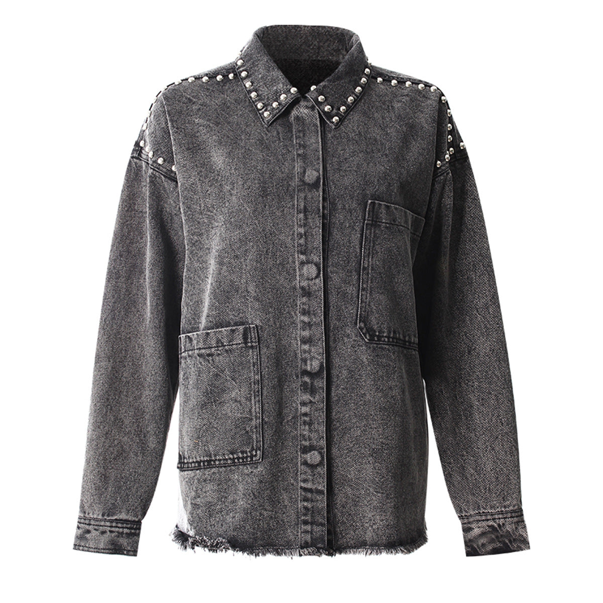 WezelBezel Washed Lapel Denim Shirt
