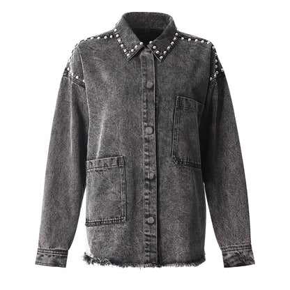 WezelBezel Washed Lapel Denim Shirt